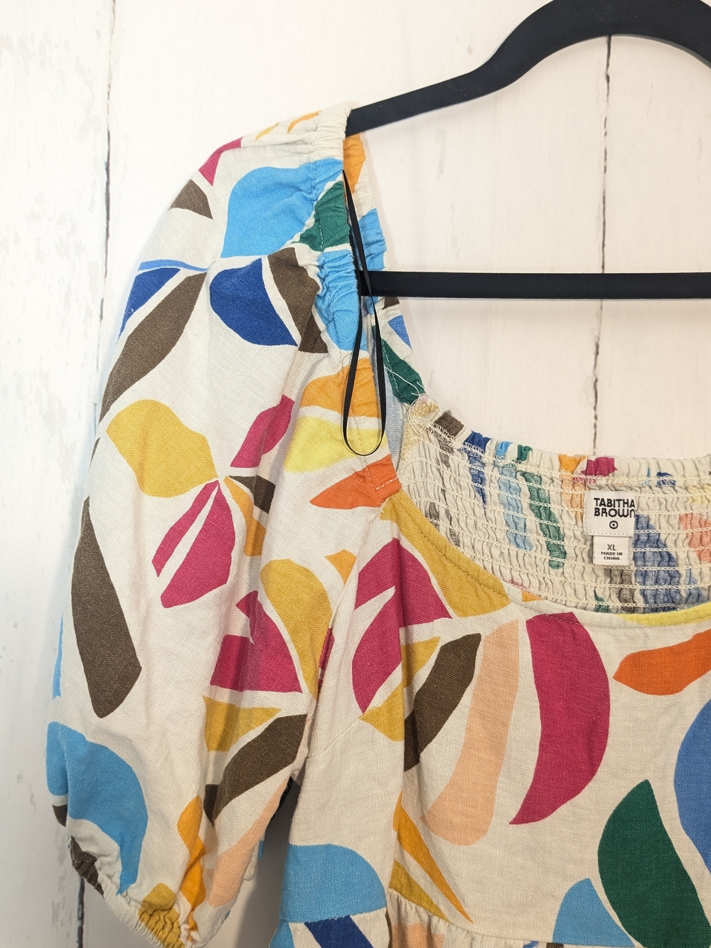 Multicolor Leaf Print Mini Dress - Picture 5 of 7